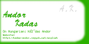 andor kadas business card